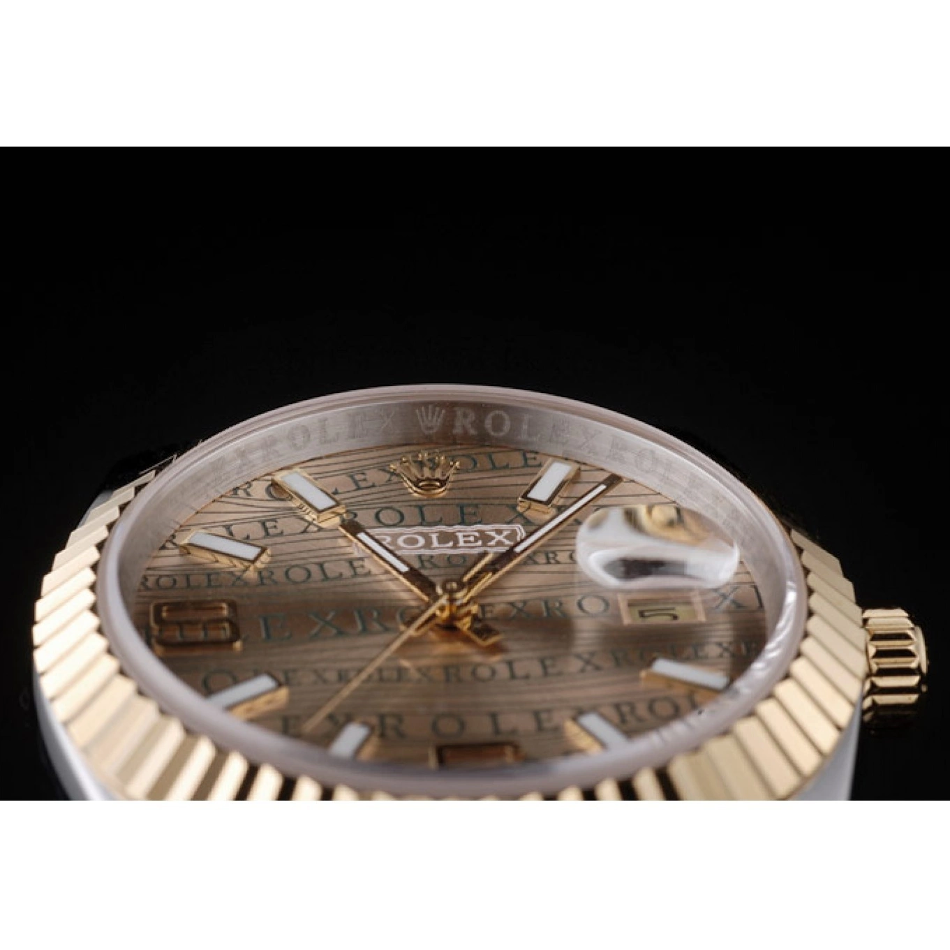 Aaa replica watch Dial PlatedGold Gold 18k Rolex Steel DateJust Tone Stainless Two 0715